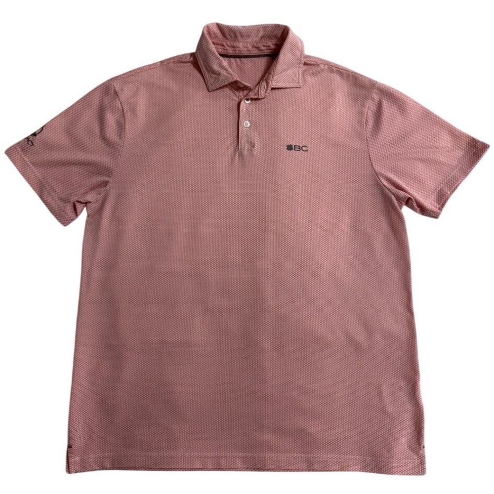 Black Clover Polo Shirt Mens Medium Pink Live Lucky The Legacy Golf Short Sleeve